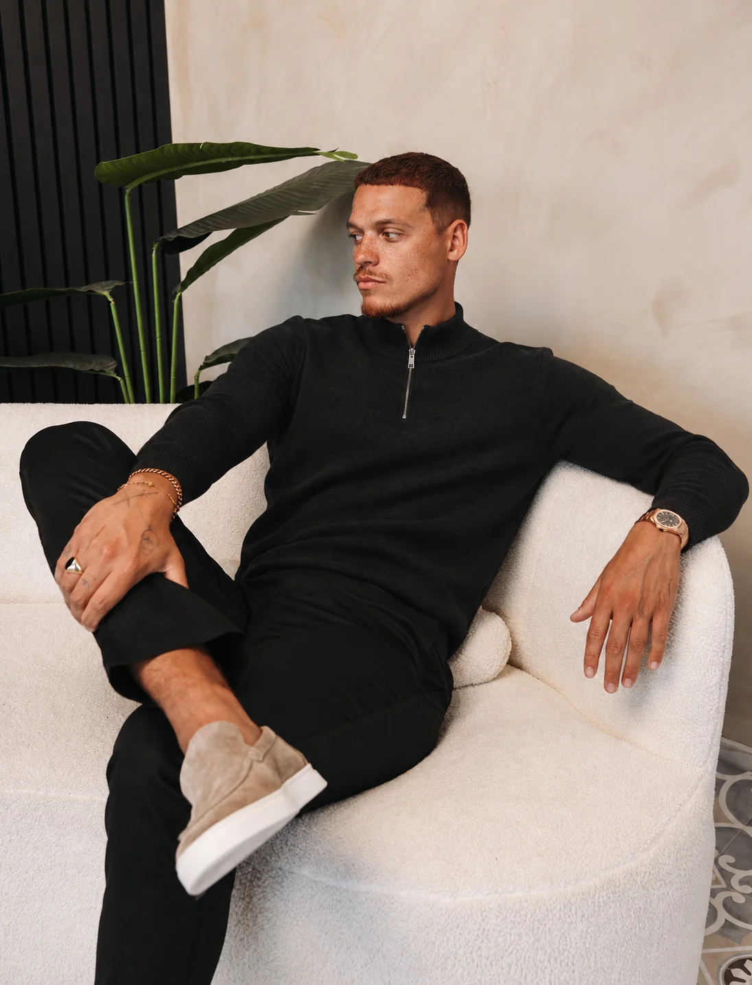 Half Zip Knit Black