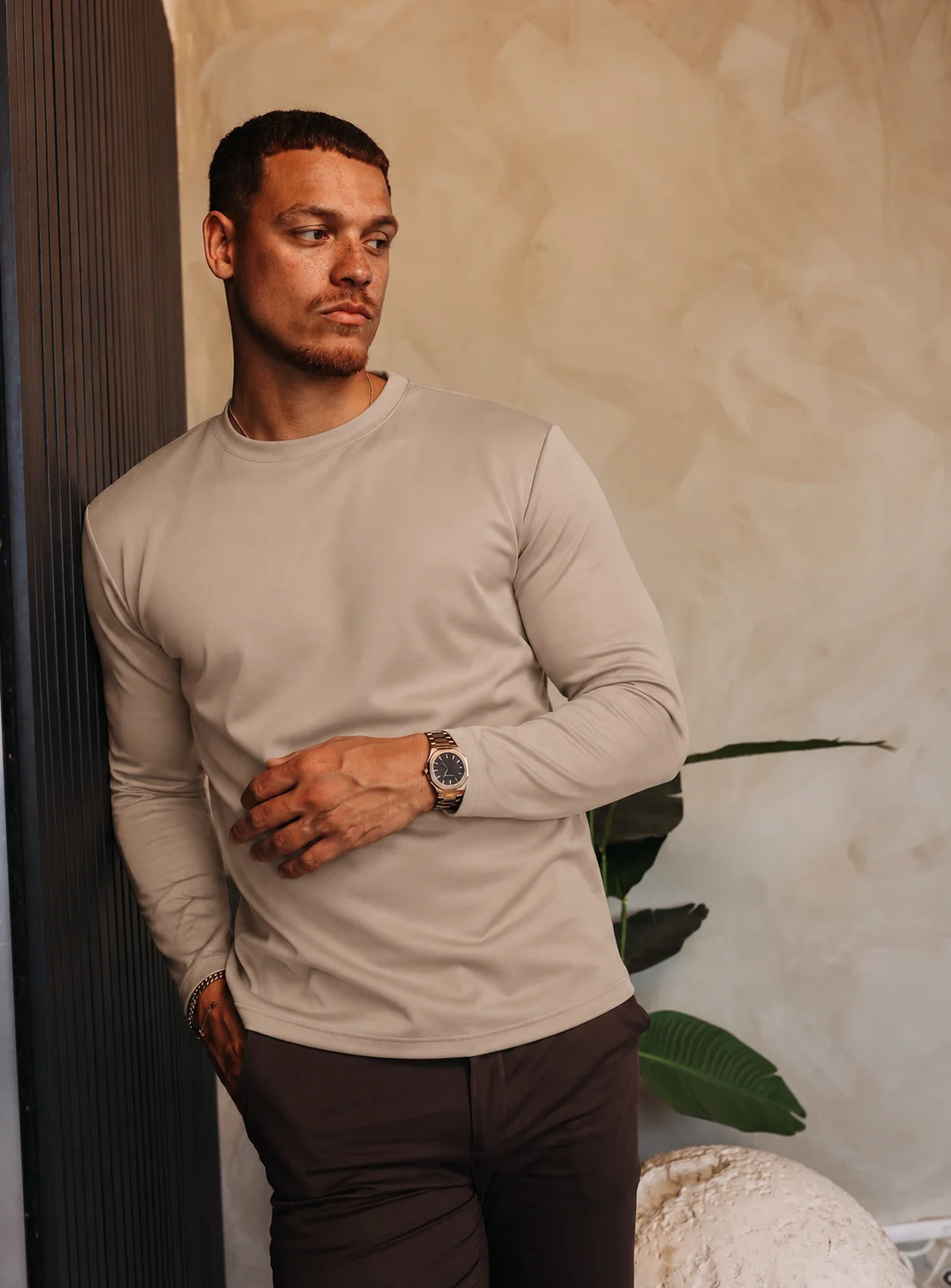 Shiny Essential Longsleeve Beige